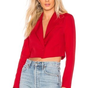 Revolve About Us Red Crop Blazer